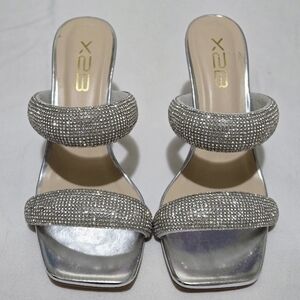 Silver Rhinestone Women's Heels Size 6.5 to 7 NEW